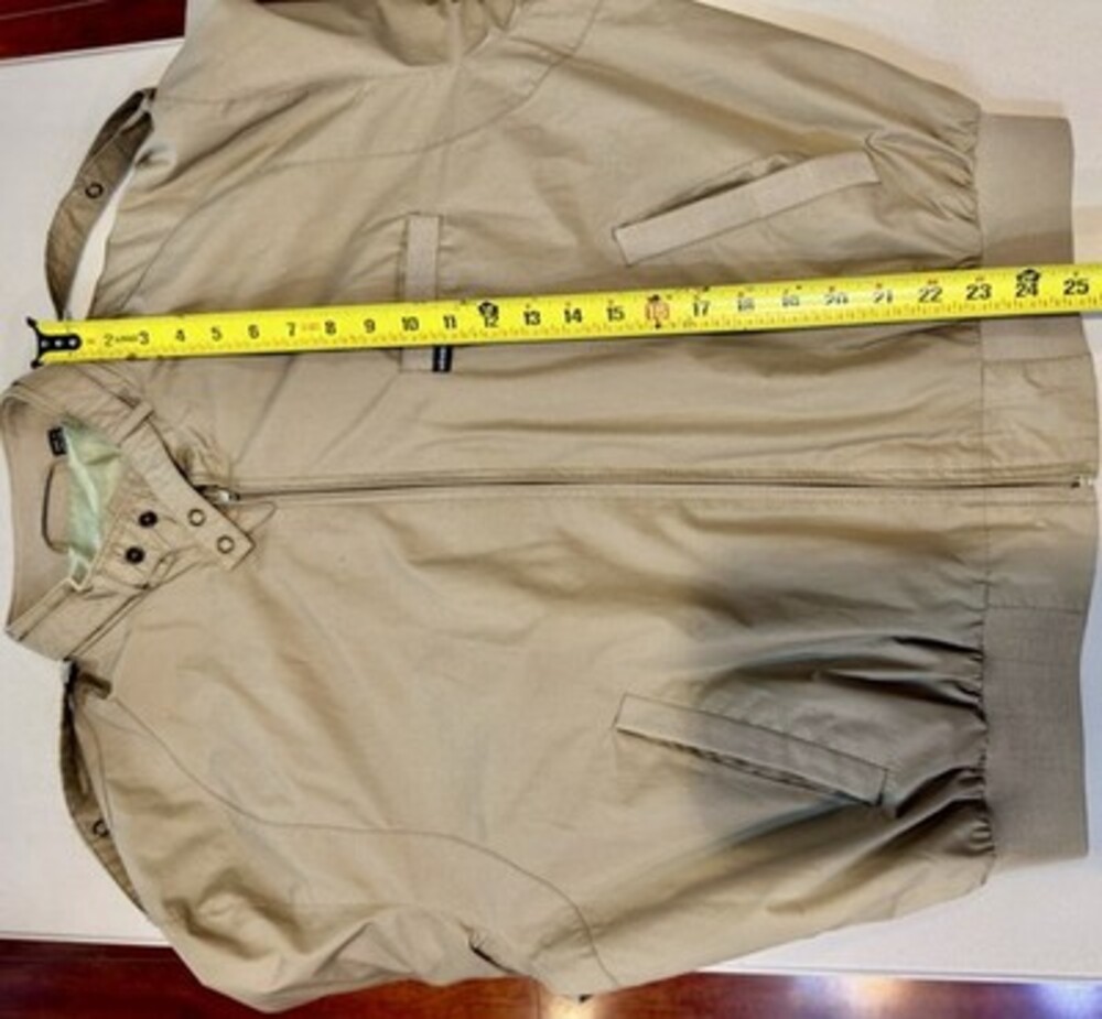 Members Only Beige Bomber Jacket Lined Full Zip Stand-Up Collar Men's 44